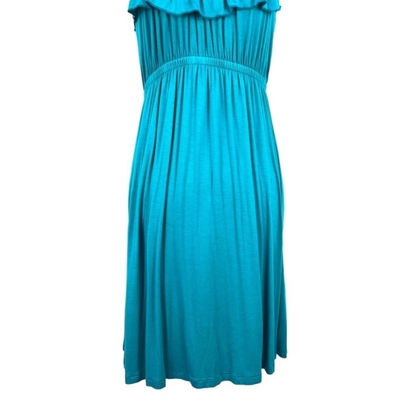Miuse RUFFLE FRONT HALTER EMPIRE WAIST KNEE LENGTH DRESS - Picture 7 of 11